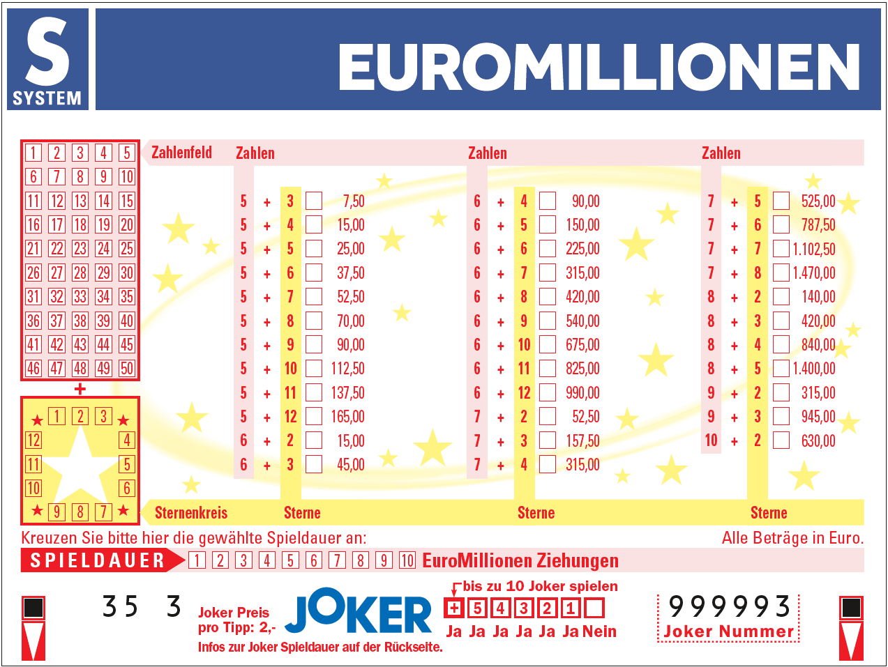 EuroMillionen Systemschein