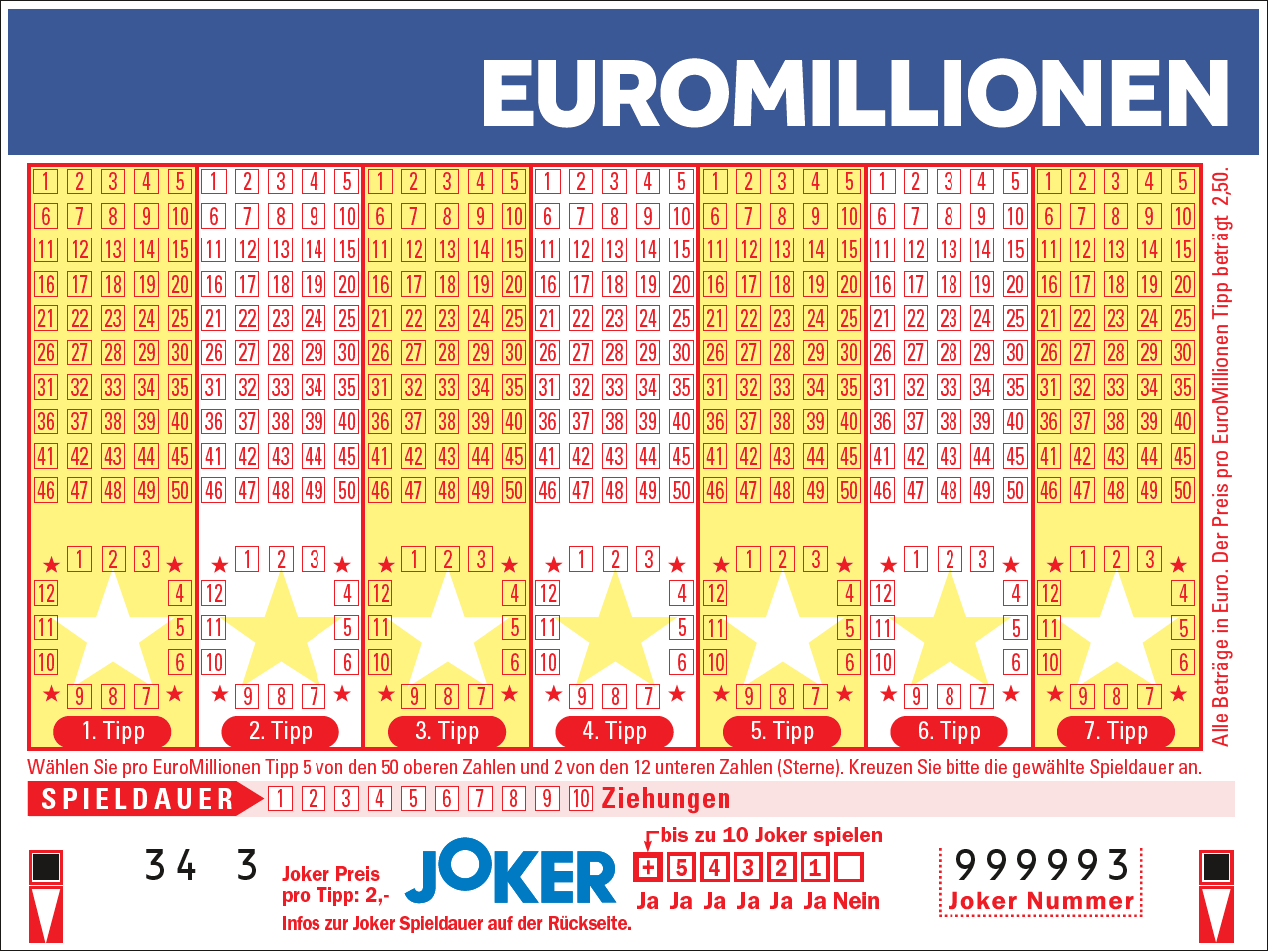 EuroMillionen Normalschein