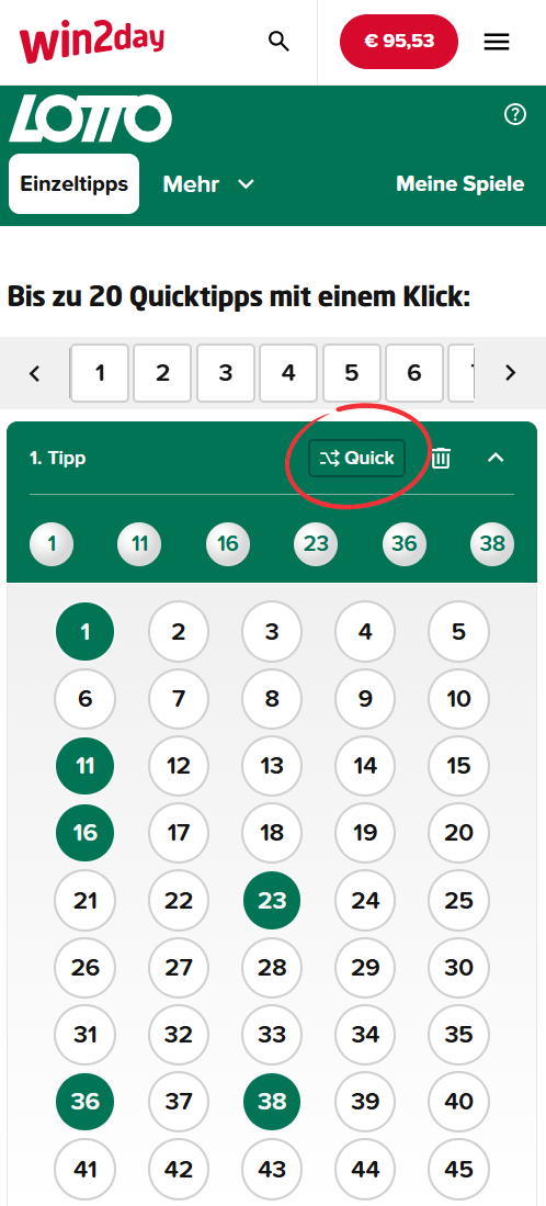 Lotto Quicktipp abgeben